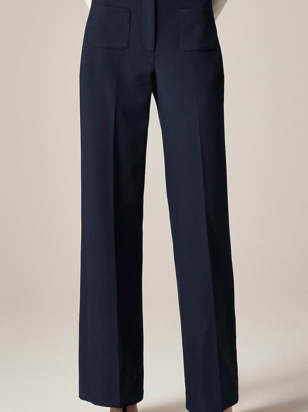 Wide-Leg Navy Dress Trousers”Tall Carolina pant in four-season stretch